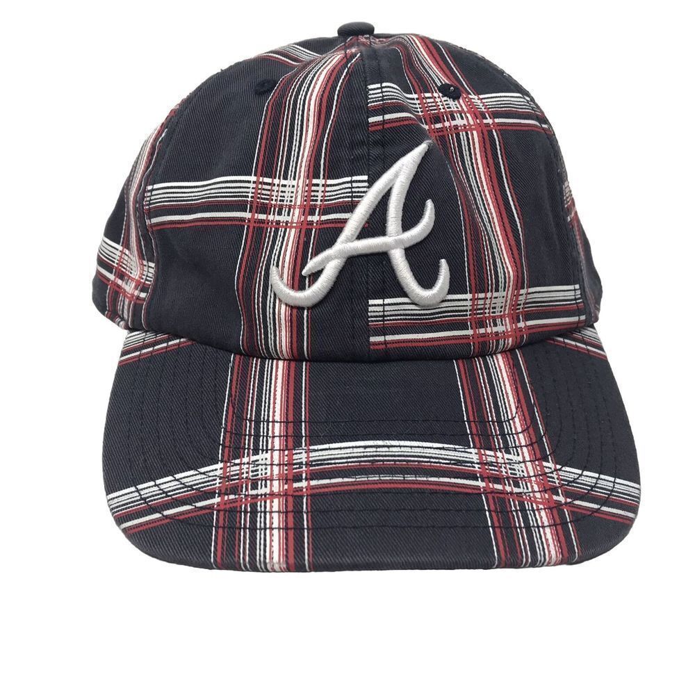 Atlanta Braves Baseball Cap Hat Plaid FRTYSVN Twins 47 Brand Strapback MLB